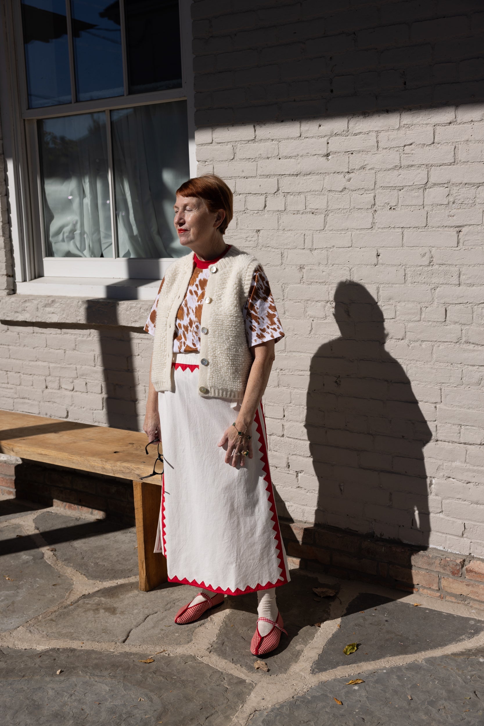 Alma Skirt - Zig Zag Applique - IvoryPoppy