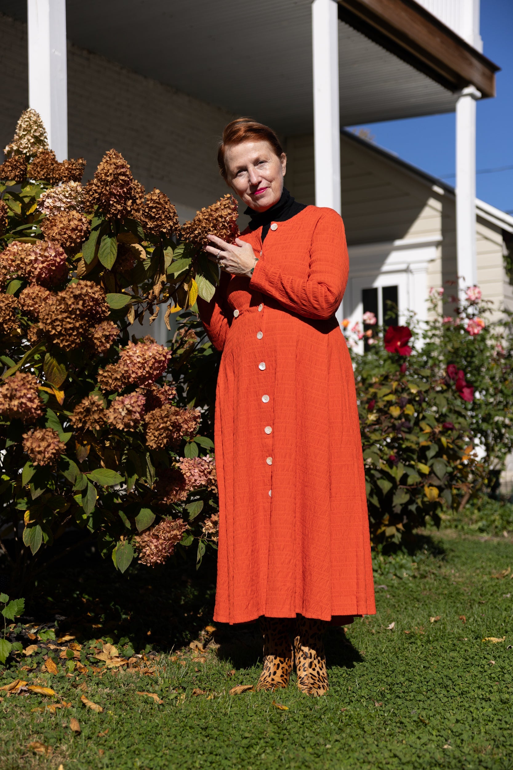 Baroness Dress - Tomato Crinkle