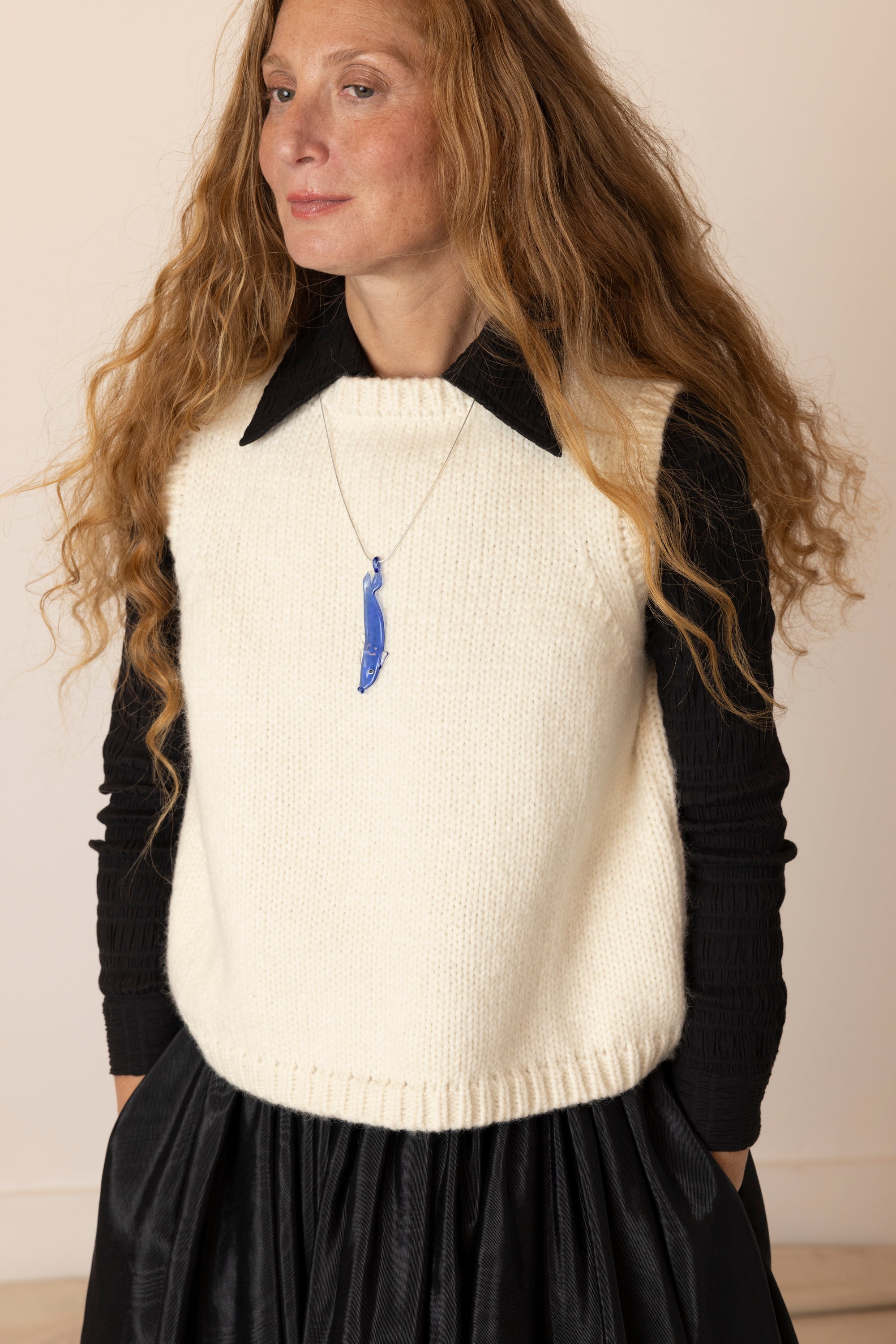 (Wholesale Preorder) Sabine Sweater Vest- Ivory