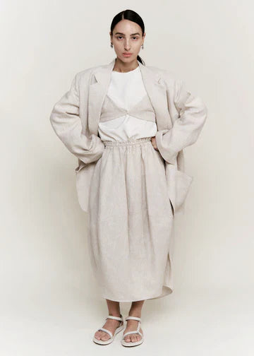 Balloon Skirt - Oatmeal Linen