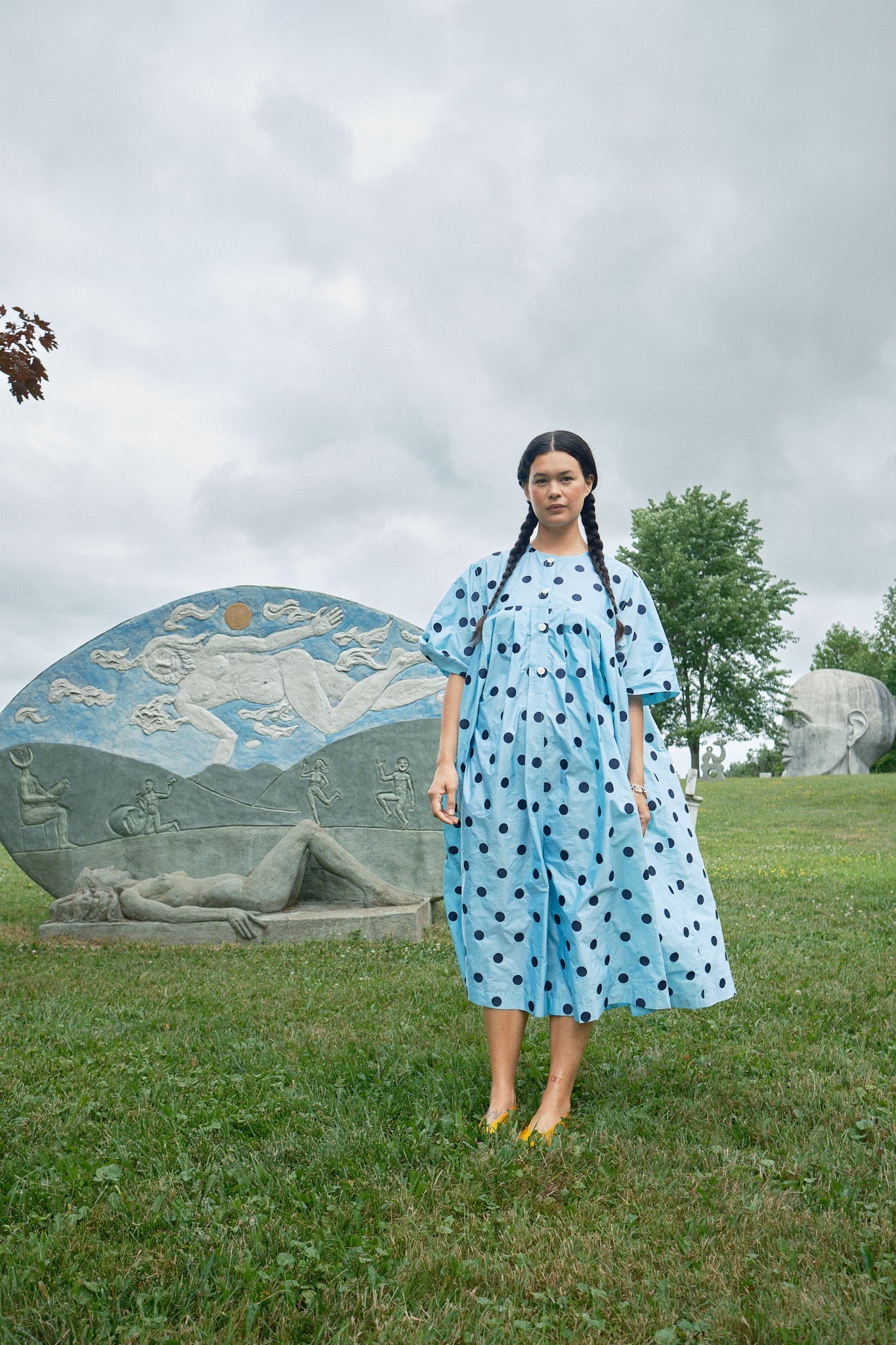 Arlecchino Polka Dot Jumpsuit - Powder