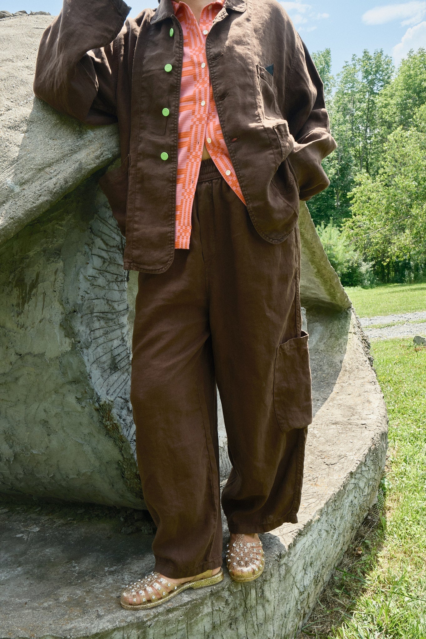 Chef Pants  - Chocolate Linen