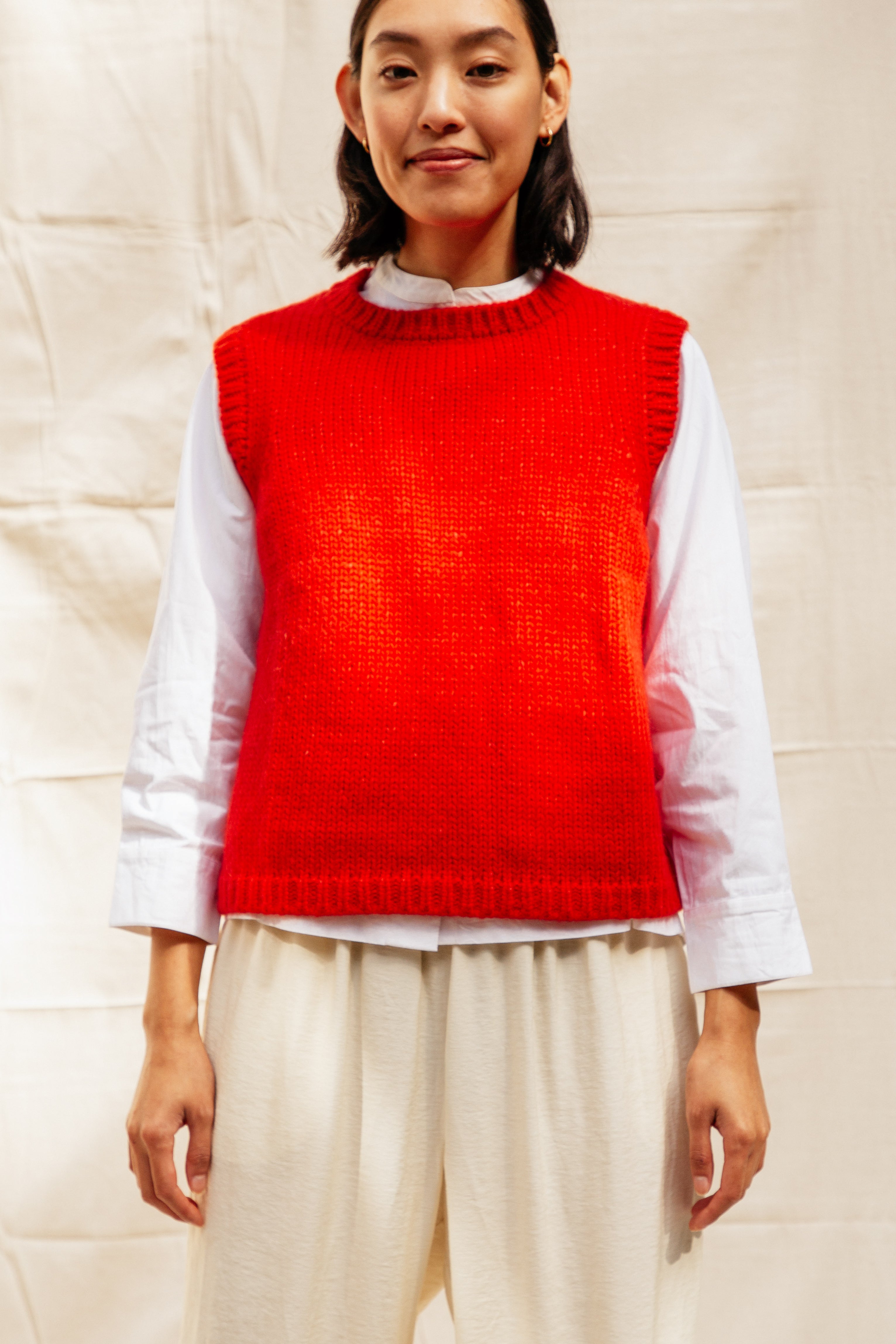(Wholesale Preorder) Sabine Sweater Vest- Habanero