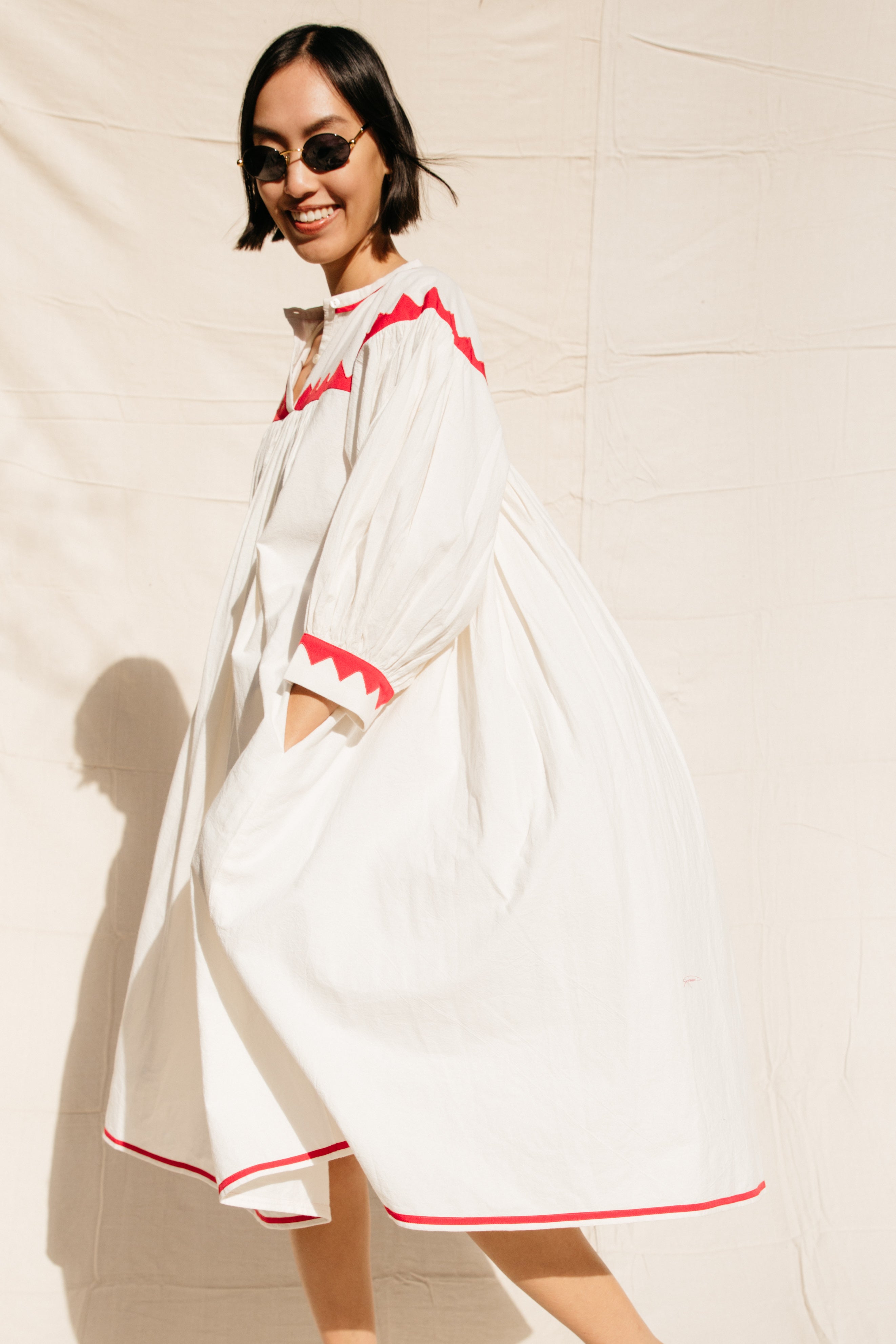 Twirling Dress - Ivory / Poppy