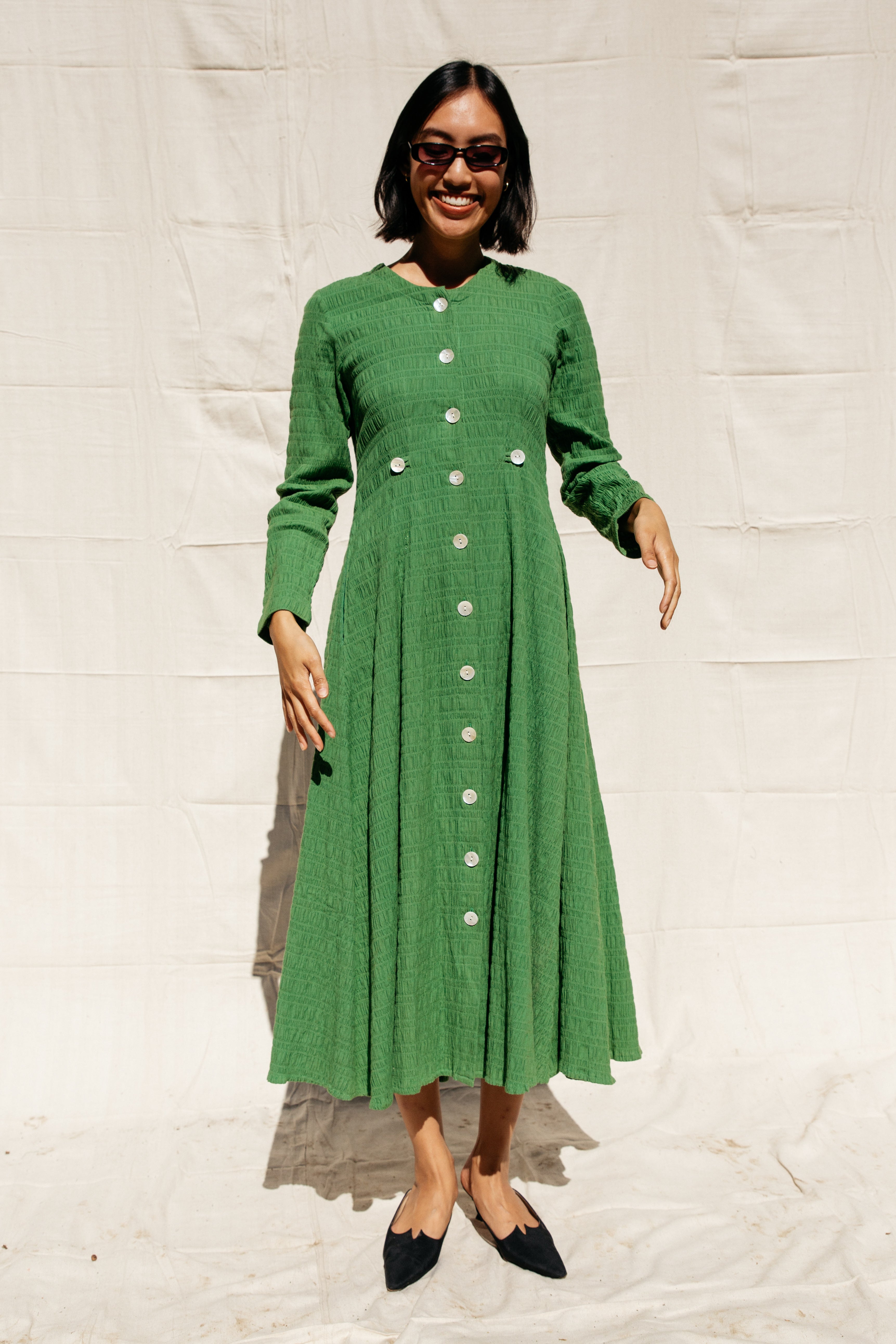 Baroness Dress - Pickle Crinkle