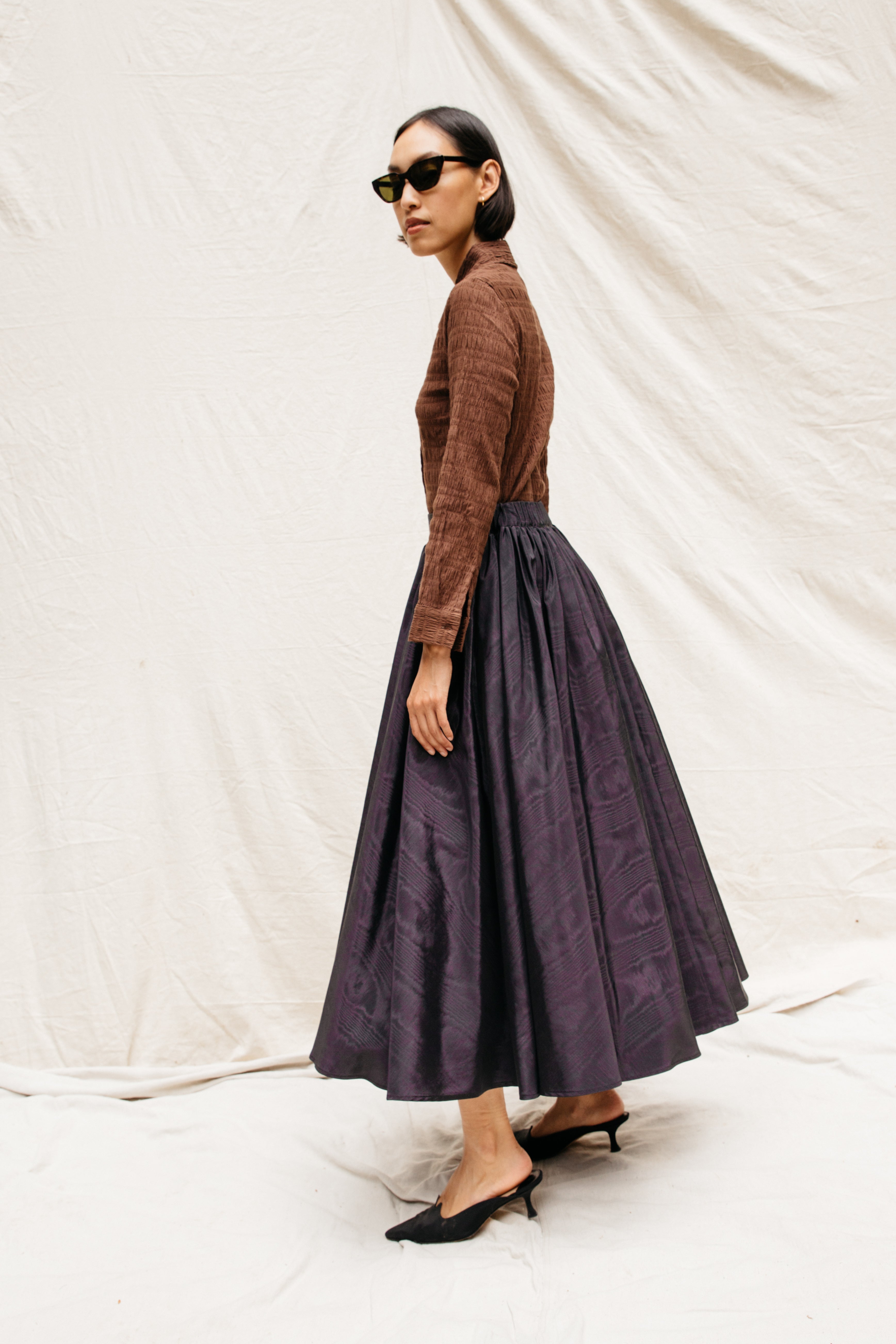 (Wholesale Pre-Order) Puff Skirt, Black Moire