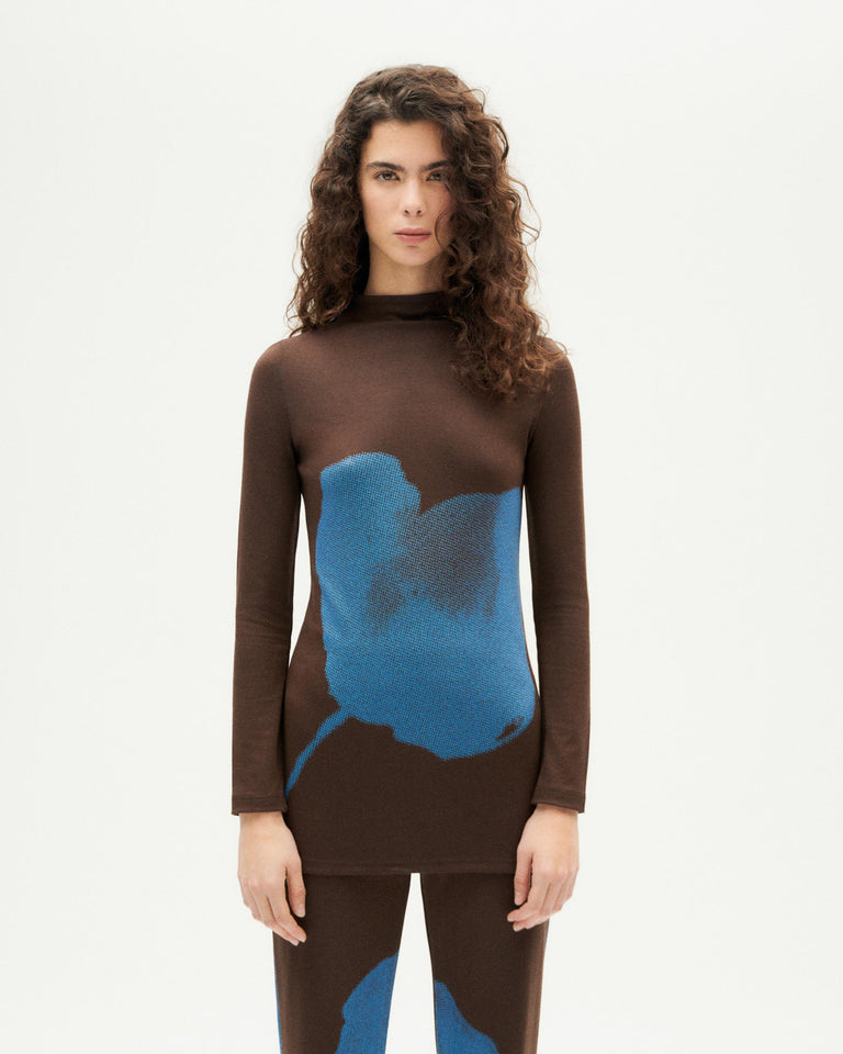 Brown flower Vela top